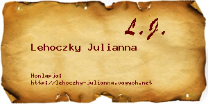 Lehoczky Julianna névjegykártya